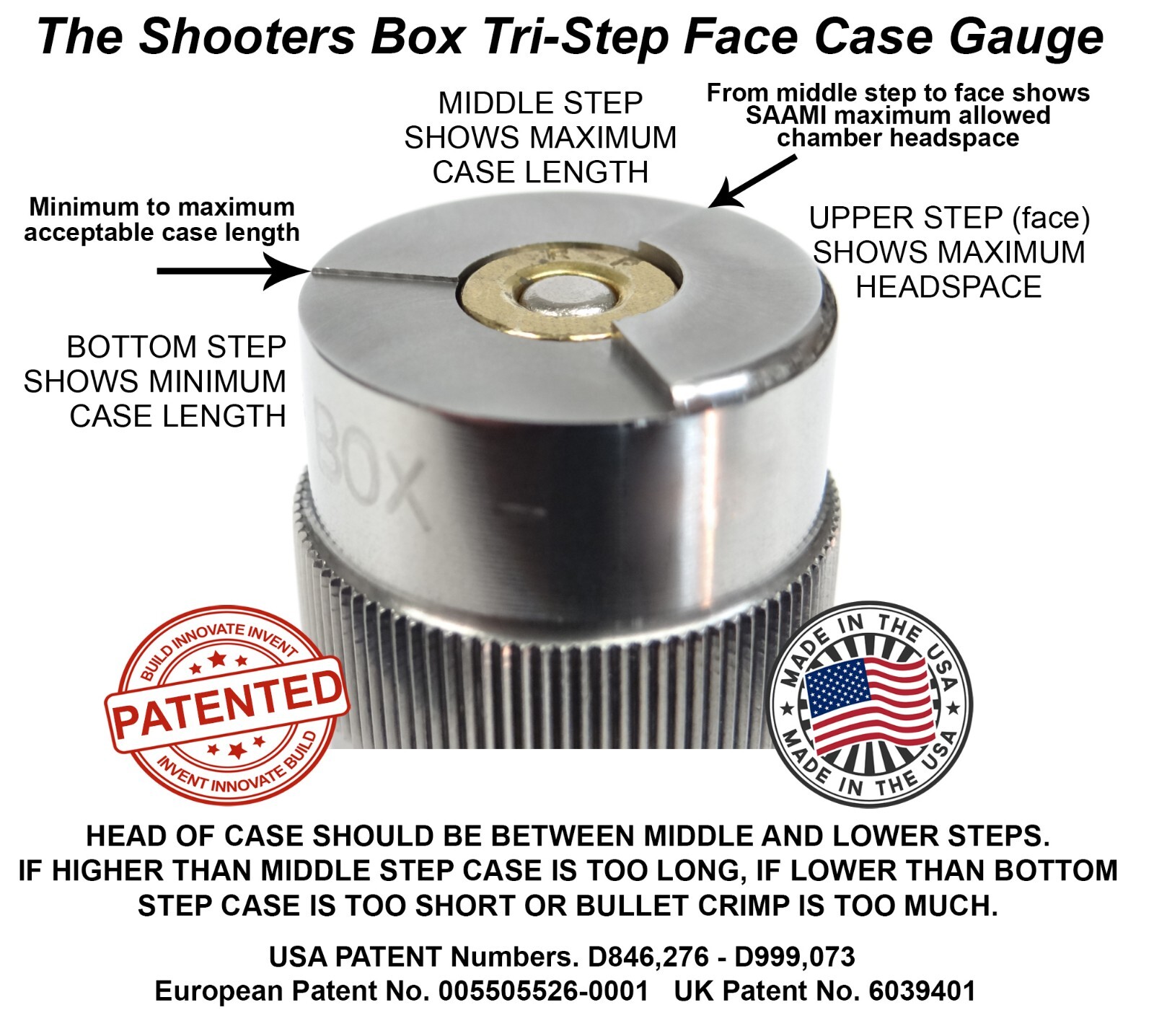 357 Sig Case & Ammunition Gauge PATENTED - To Check Reloads & Ammo - Free Ship!