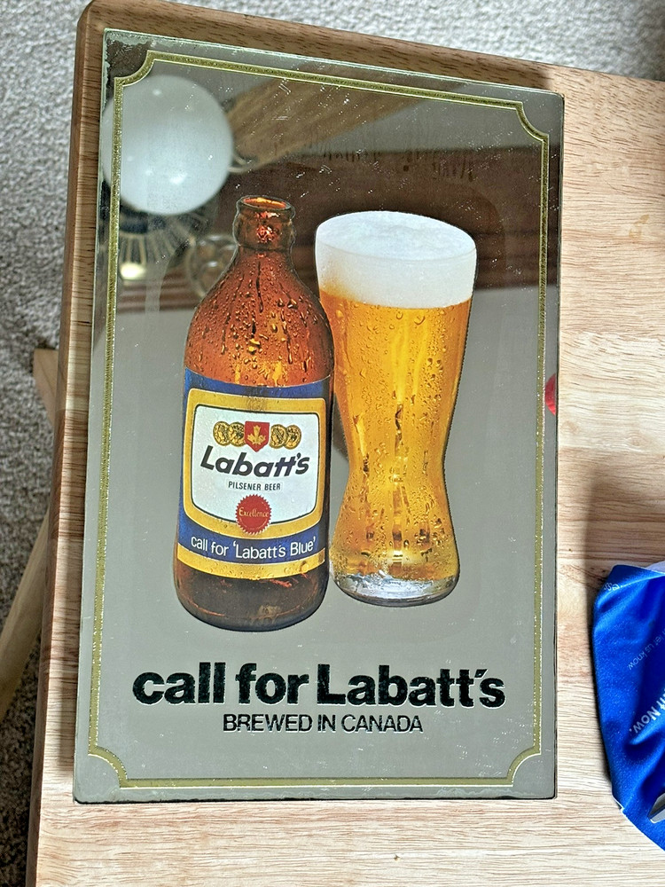 Vintage Labatts Beer Mirror Sign