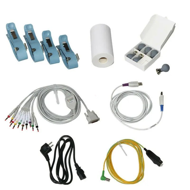 CONTEC E3 3-Channel 12-Lead ECG/EKG Machine w/ Printer & PC Software – Portable