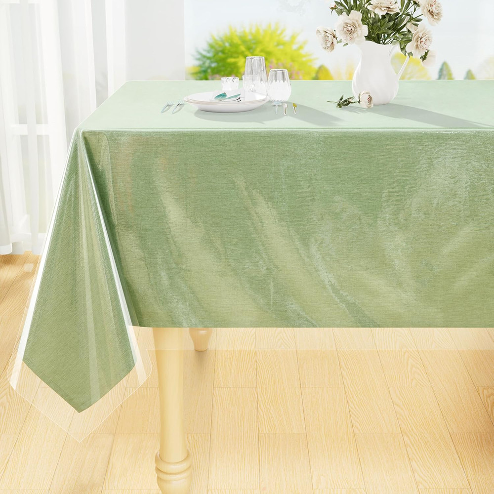 Rectangle Table Cloth 60X84 Waterproof Wipeable Vinyl Tablecloths Protector, Oil
