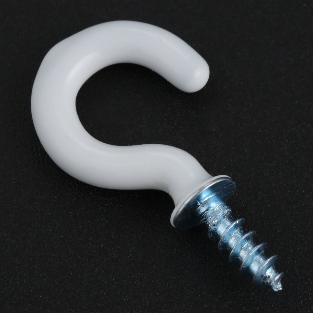 100Pcs/lot 0.94" Strong Sharp Vinyl Coated Ceiling Hooks Space-saving Hardware