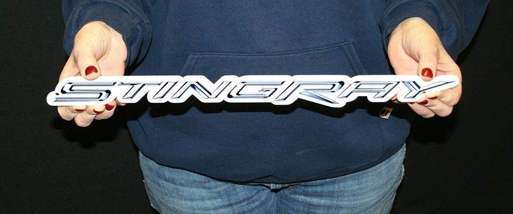 C7 Corvette Stingray Script Metal Sign (18" x 1")