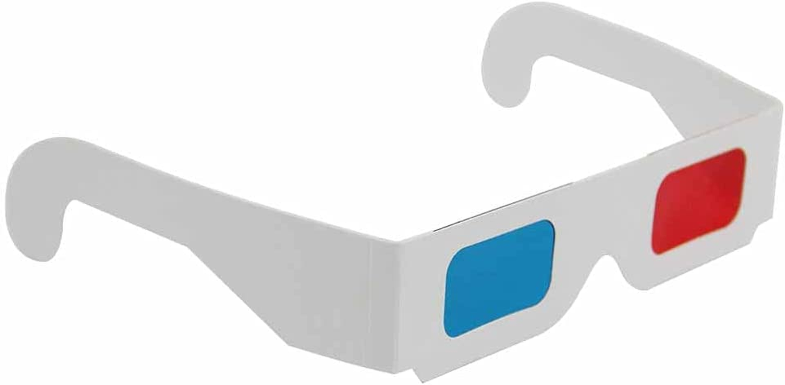 50 Pairs - Flat- 3D Glasses Red and Cyan White Frame Anaglyph Cardboard