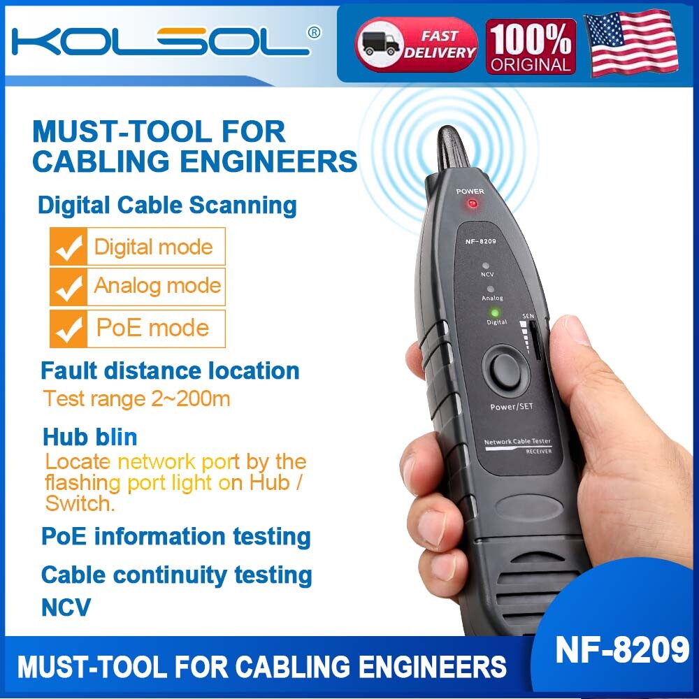 NF-8209 PoE Tester Network Cable Tester Cat5 Cat6 CAT6a Lan Test Network Tools