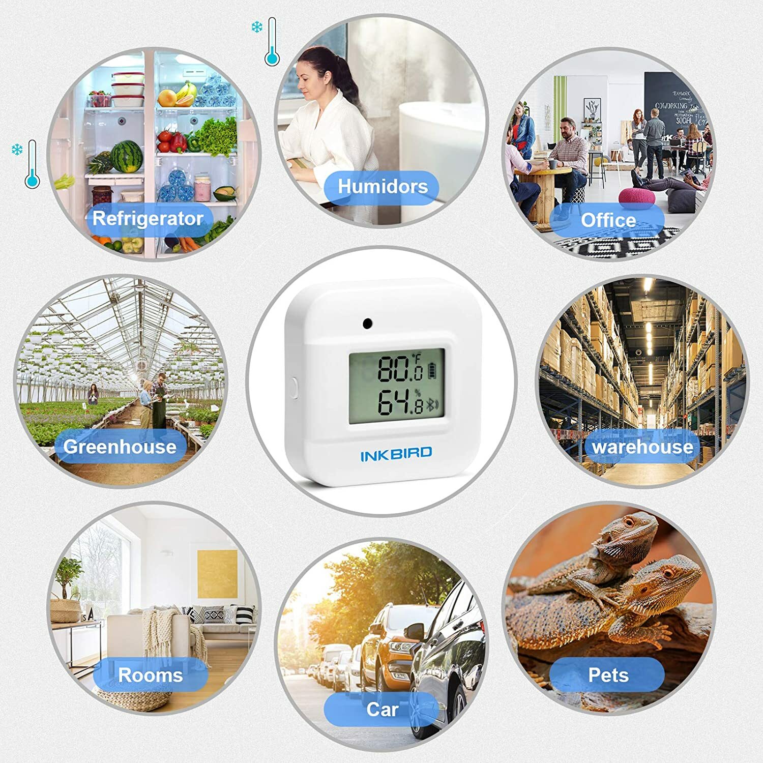 Inkbird Smart Thermometer Temperature Humidity Monitor Hygrometer External Probe