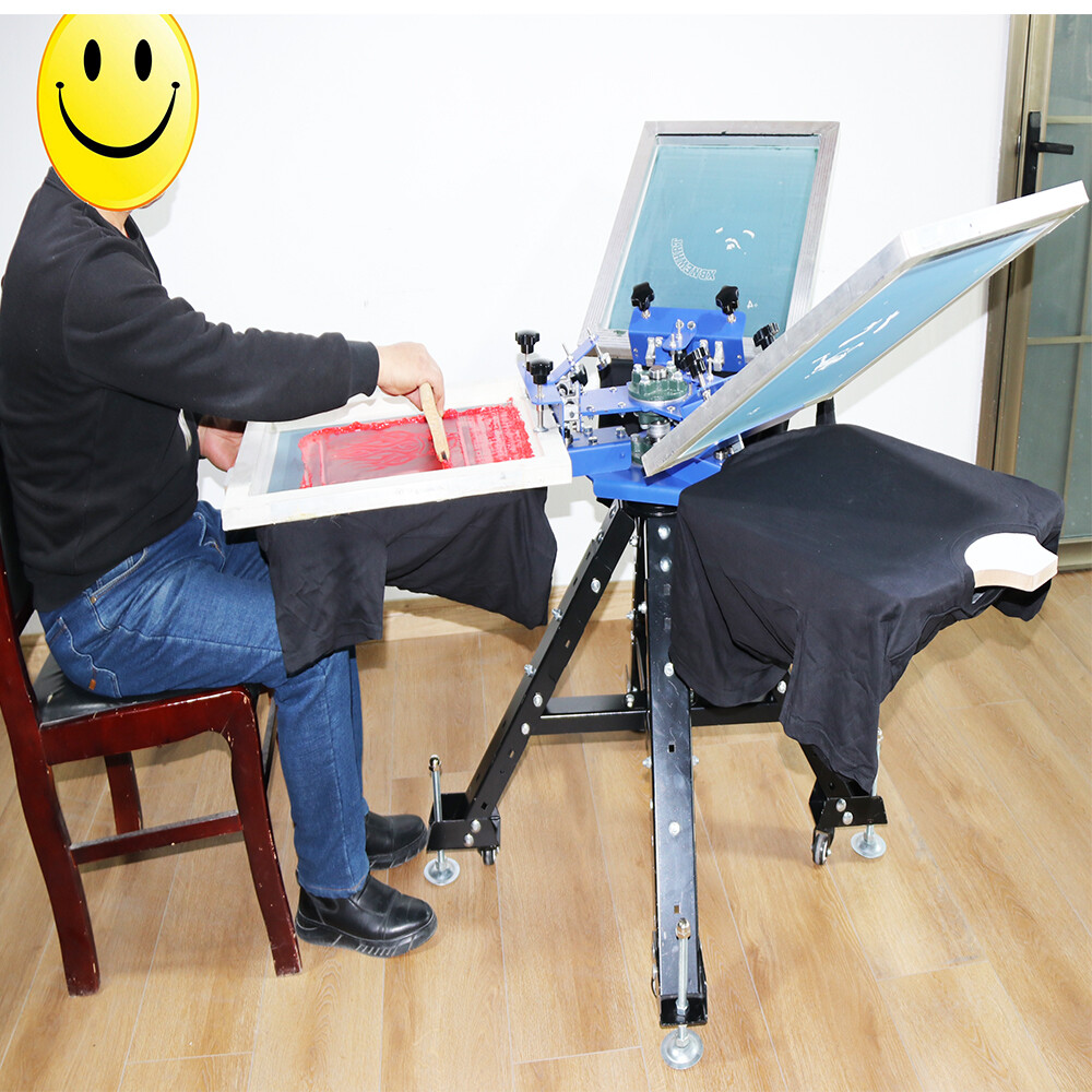 3 Color 3 Station Screen Printer Screen Printing Press Machine Adjustable Height