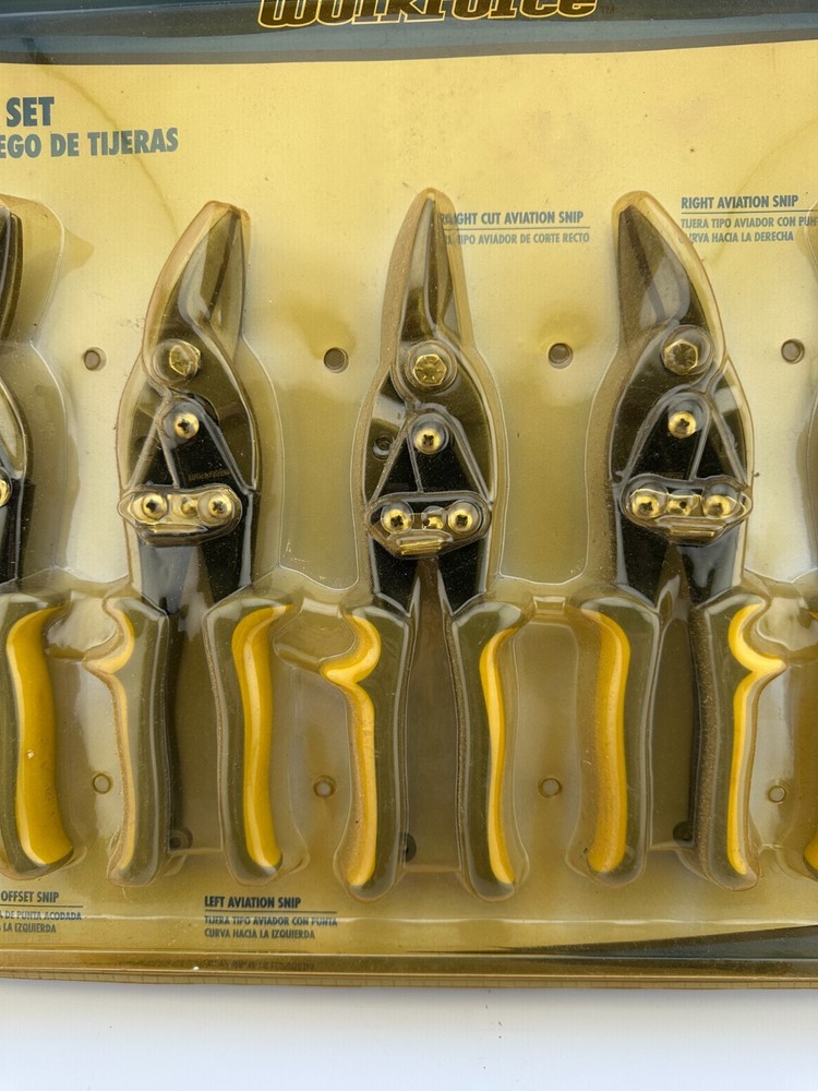 Workforce 5 Pc Aviation Snip Set Metal Cutting Shears Left Right Offset