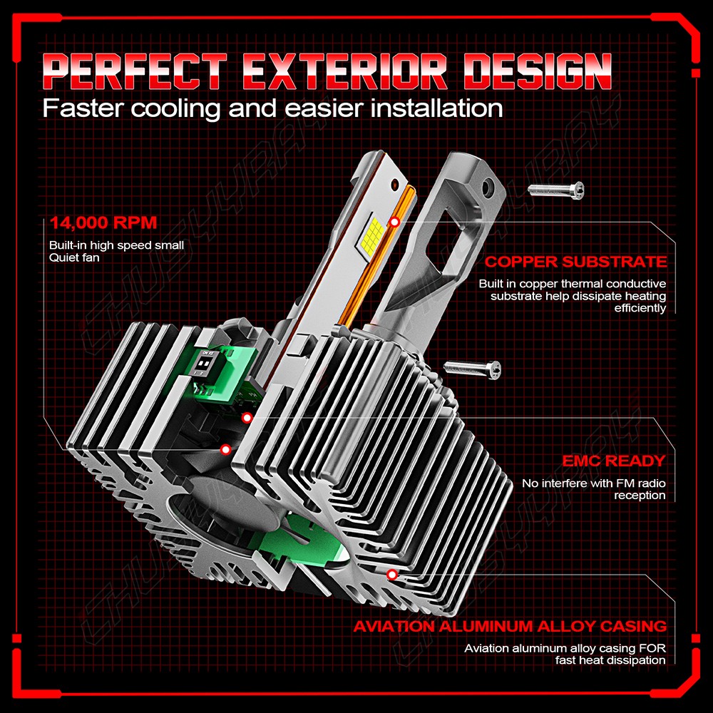 2X LED Headlight Bulbs 200W Replace D3S D3R HID Xenon Super White Conversion Kit