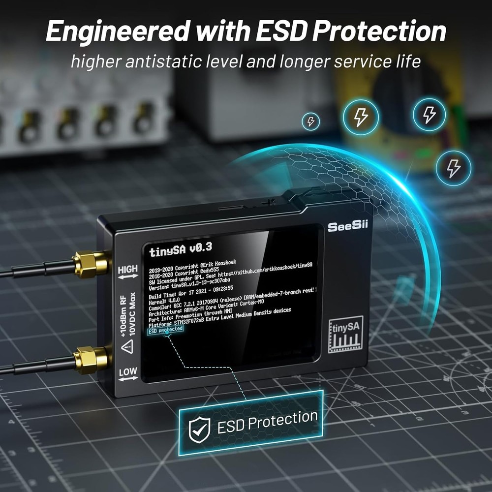 Tiny Spectrum Analyzer with Dual Inputs and Color Display for Frequency Scanning