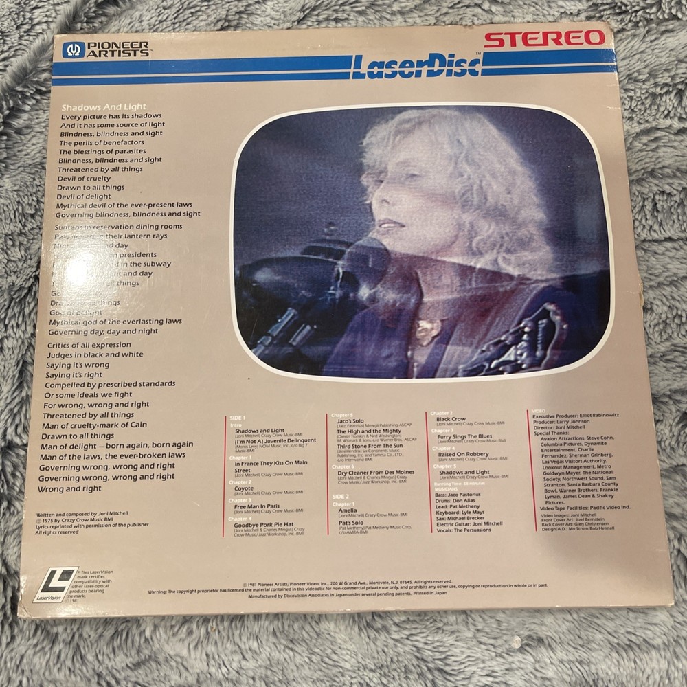 Joni Mitchell - Shadows and Light - Laserdisc