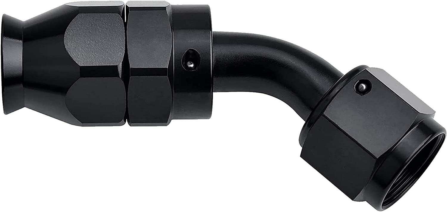 LokoCar PTFE Hose End Fittings 4AN 6AN 8AN 10AN 0° 45° 90° Degree Fits PTFE Hose