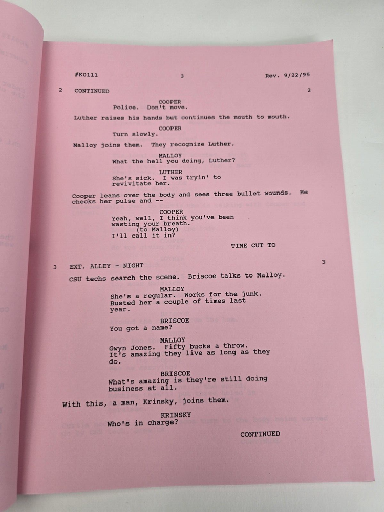 LAW & ORDER / Barry M. Schkolnick 1995 TV Script, Benjamin Bratt "Humiliation"
