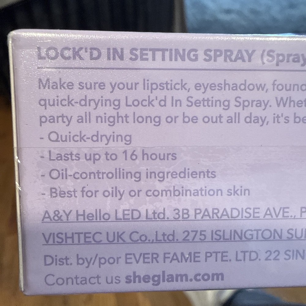 Sheglam Lock'd In Setting Spray 1.85floz/55ml