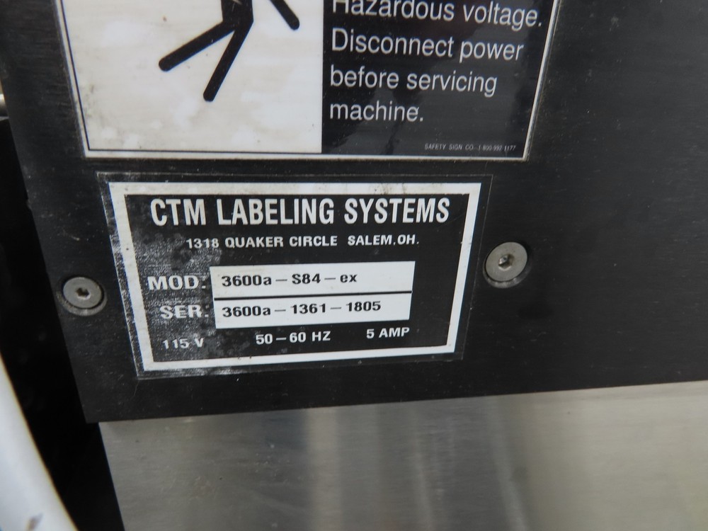 CTM 3600A-S84-EX High Speed Label Applicator SATO Thermal Printer 5" Width