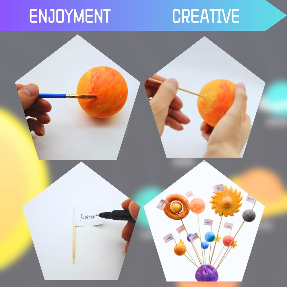 Solar System Model Kit for Crafts, Solar System Project Kit Include Foam Balls,