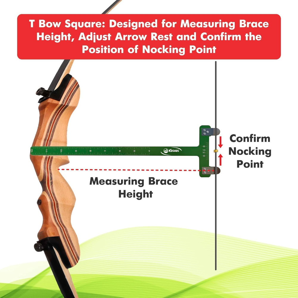 Archery Bow String Nocking Points Set – T Square Ruler, Nock Pliers with 6 Brass