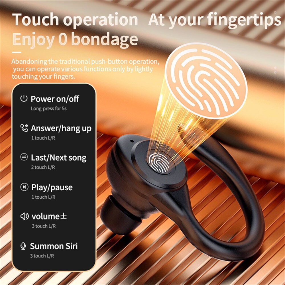 Wireless Earbuds Bluetooth 5.3 with Ear Hook IPX7 for Running Gym Workout