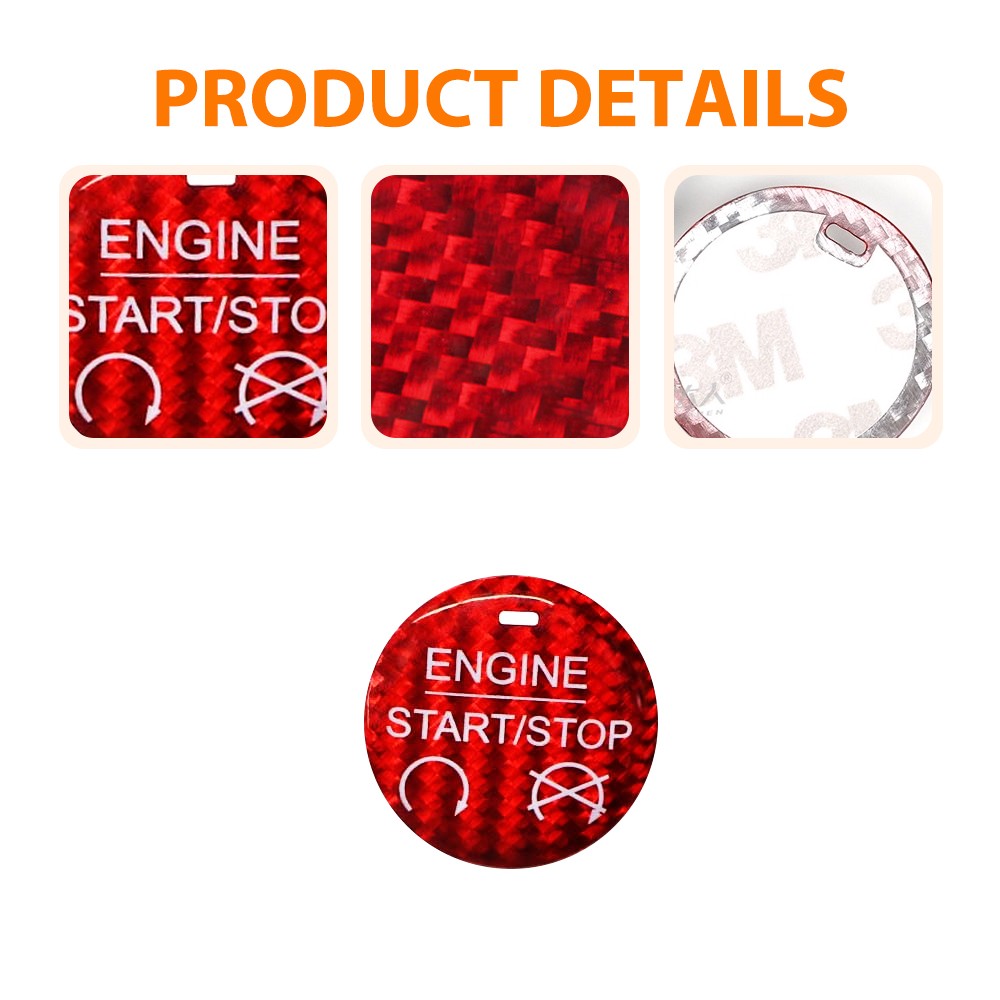 Carbon Fiber Engine Start Stop Button Switch Cover Trim For Ford Mustang 2015+🚘