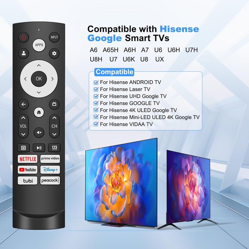 【2Pack】 Original Replacement for Hisense TV Remote Control, normal, black