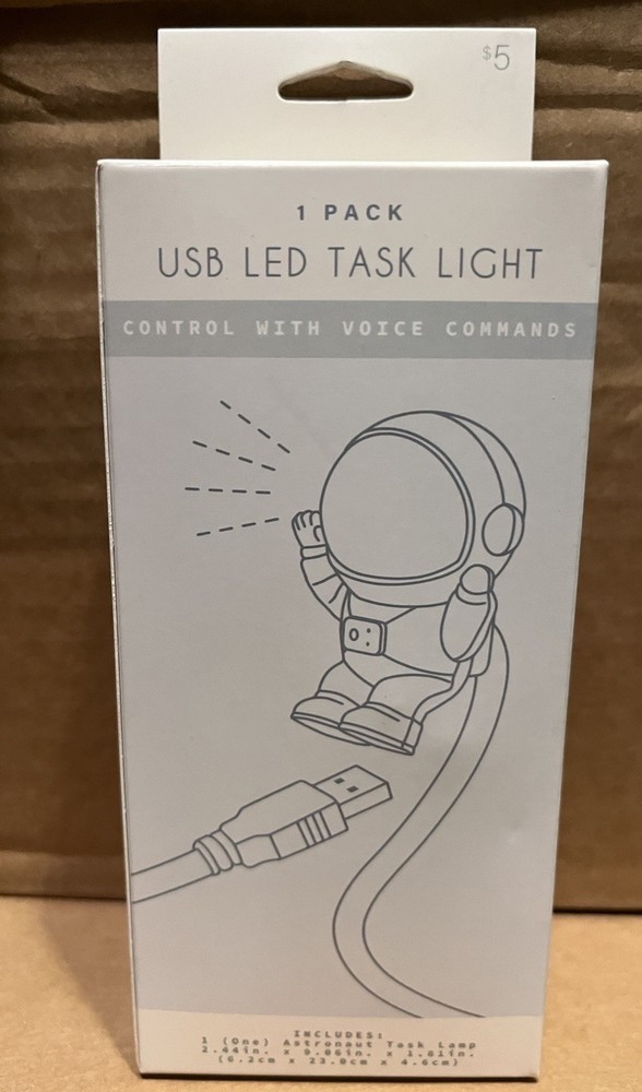 Astronaut NASA Space USB LED Task Light Control With Voice Command.