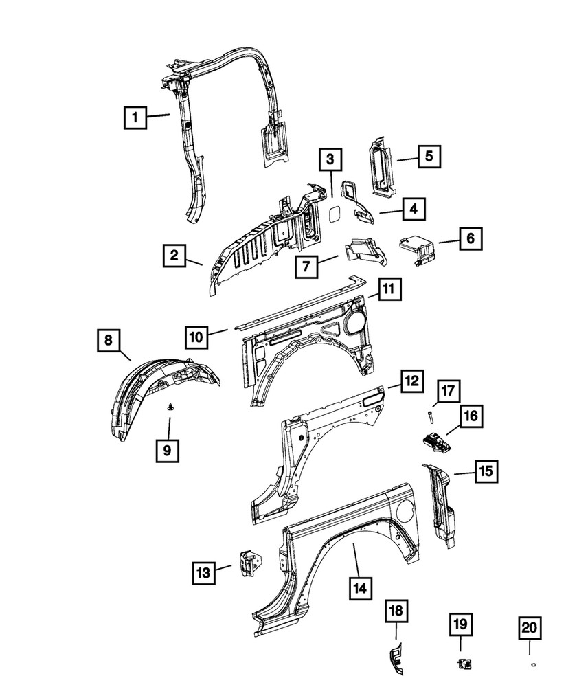 Genuine Mopar Belt Rail Retainer Left 68302727AE