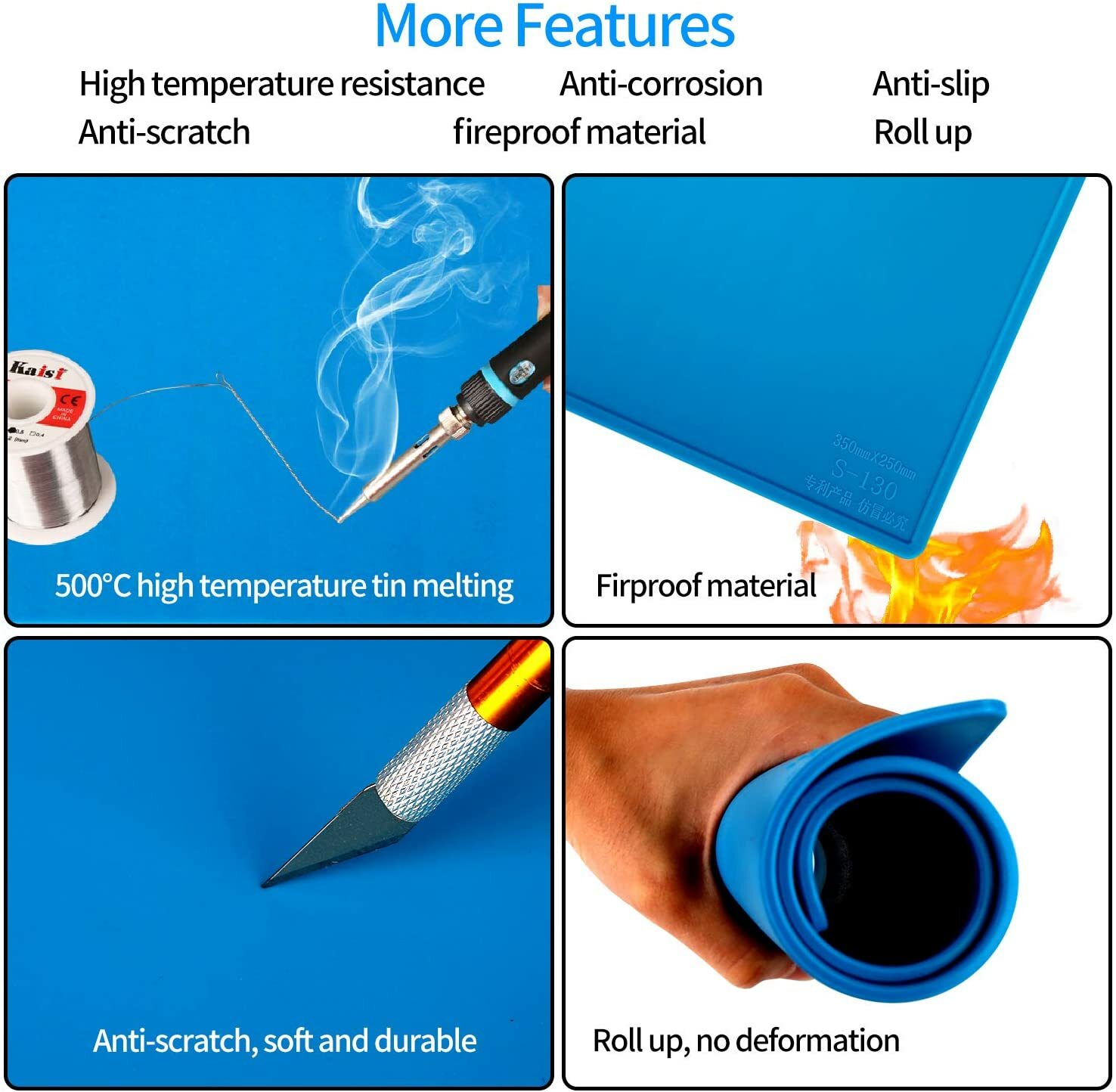 Anti-static Work Surface Mat Pad Heat Insulation Silicone Repair Tool For Phones