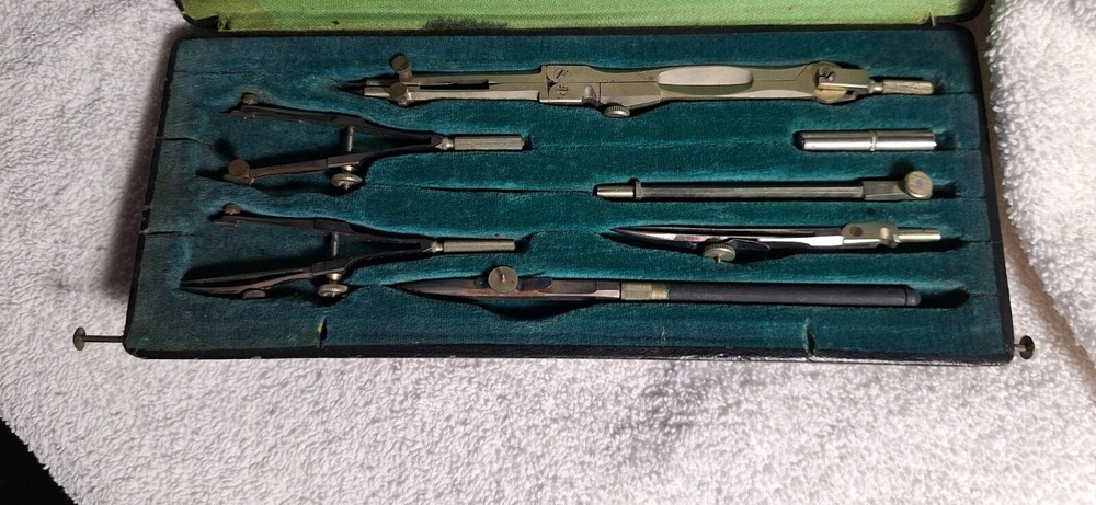 Vintage Fine German 7 Piece Drafting Set