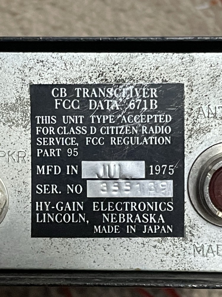 hy-gain CB Radio-23 Channel-untested-includes Microphone & Mounting Bracket