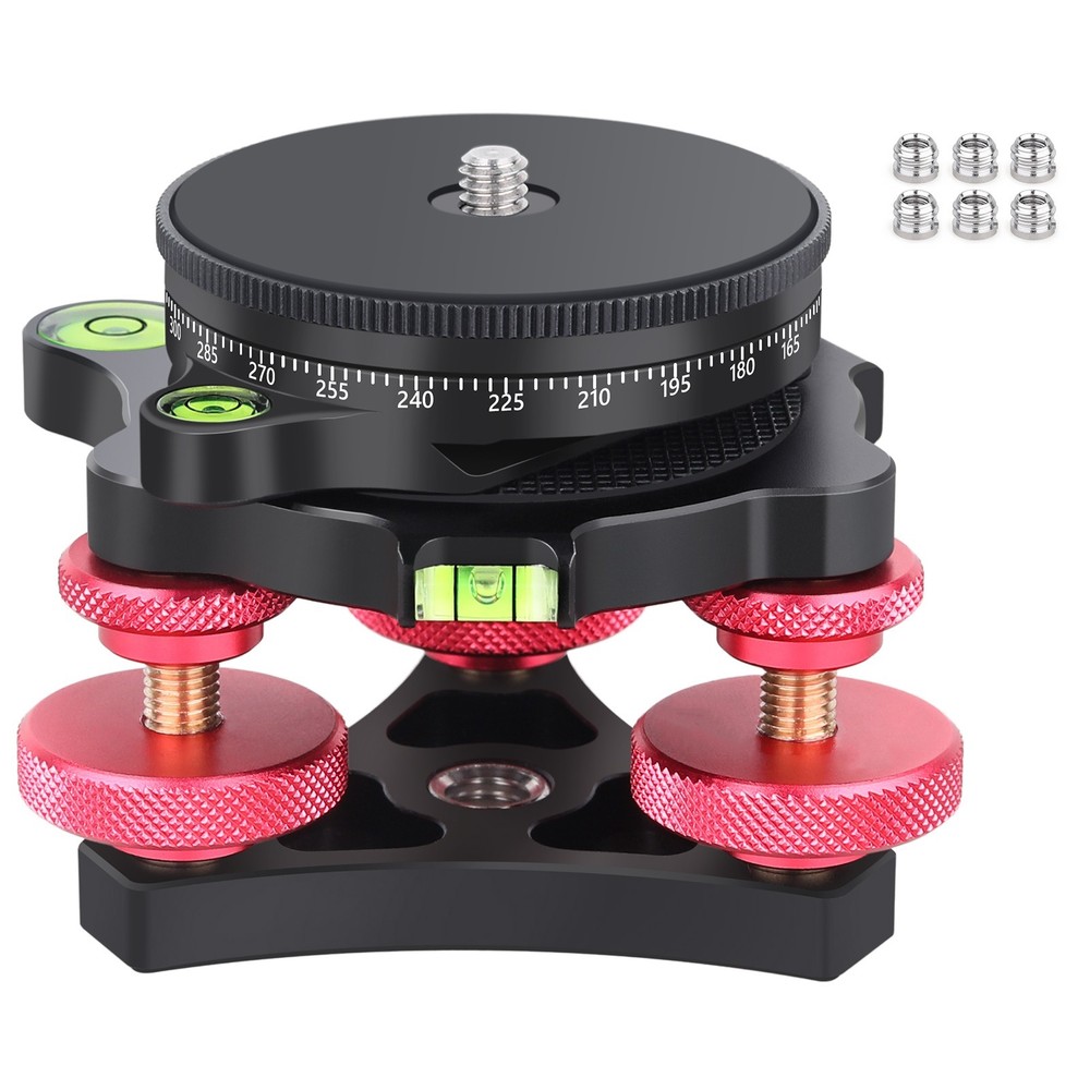 Camera Tripod Leveling Base Tripod Head Precision Leveler Adapter Pan Base Kit