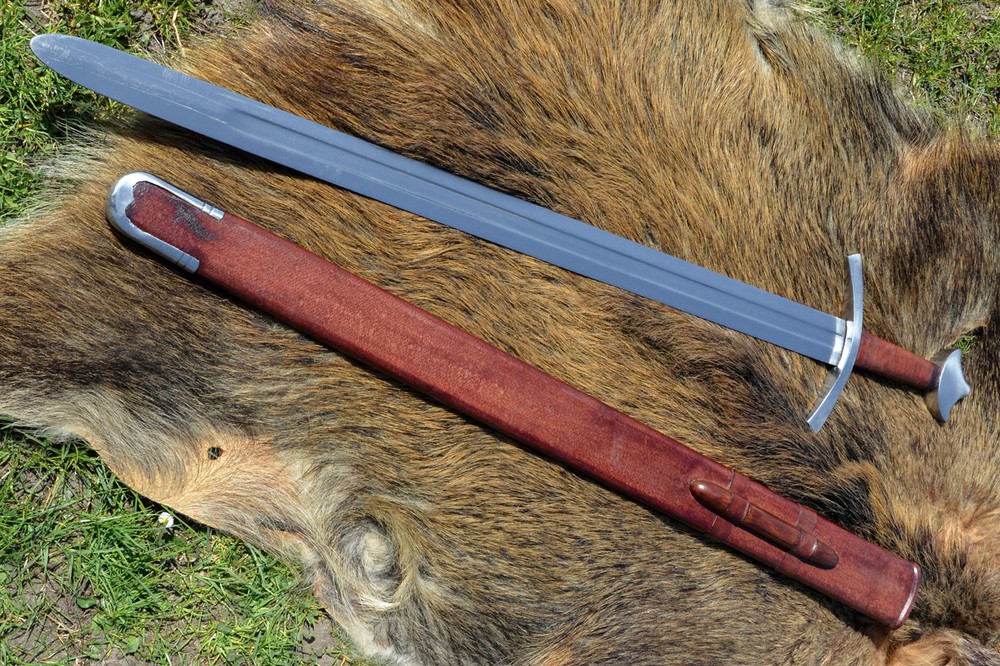 High medieval knight's sword with sheath