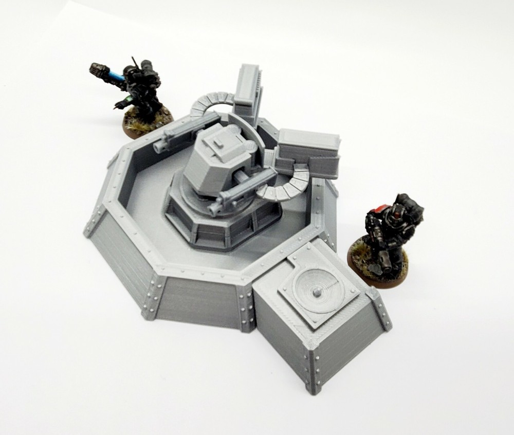 3d Printed Terrain for Tabletop Gaming Heavy Gun Turret.