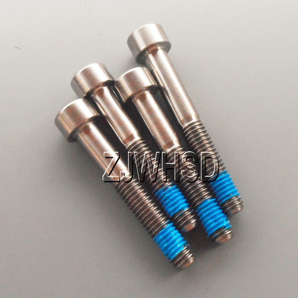 4pcs M6 x 40 Ti Titanium Screw Bolt Allen hex Socket Cap head with ThreadLocker