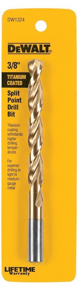 Dewalt DW1324 3/8" Titanium Coated Split Point Drill Bit