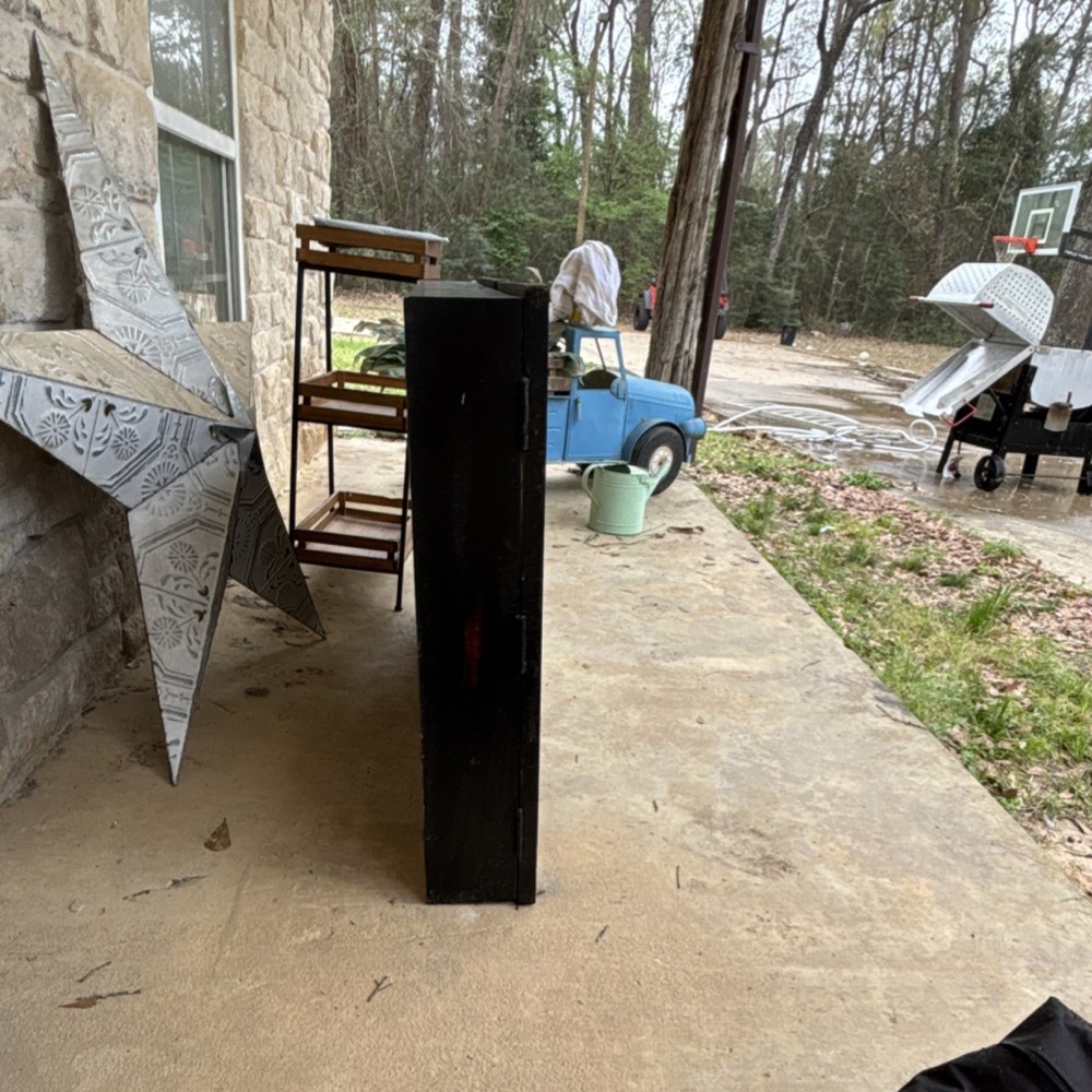 Salvage Multi-Pane Black Wood Glass Rectangle Window Sash