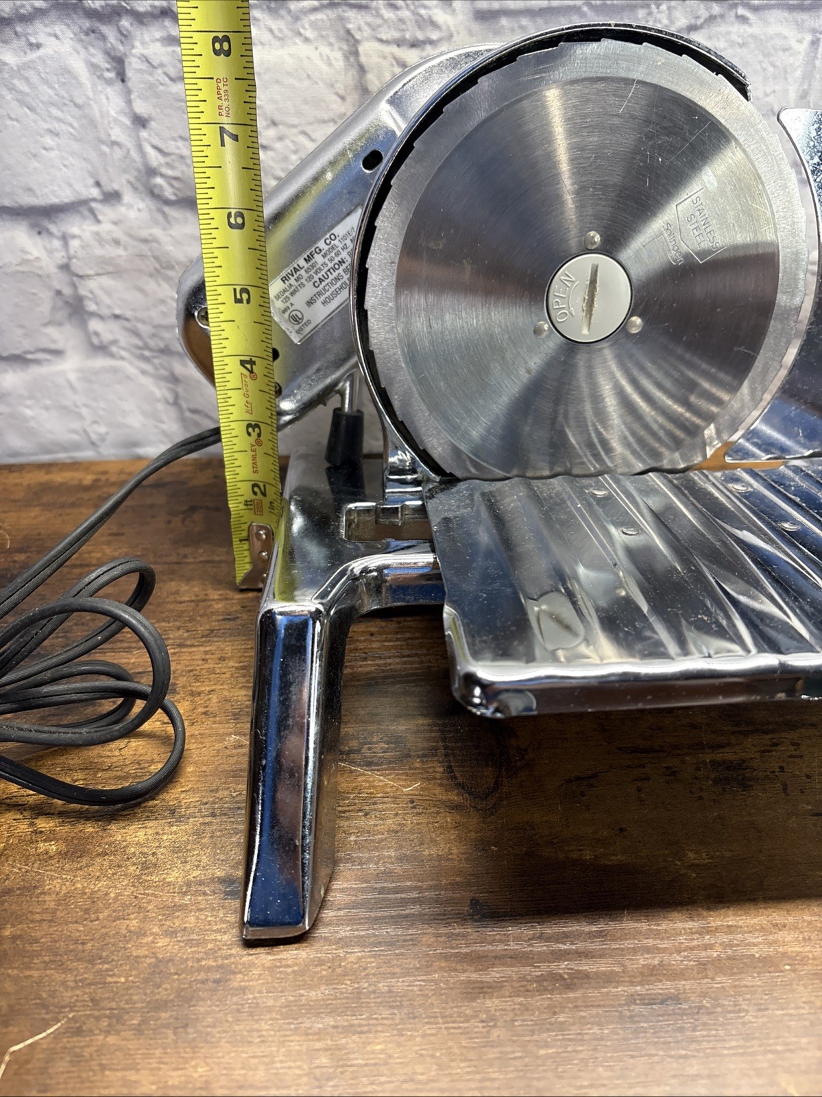 Vintage Rival Meat & Cheese Slicer Model 1101E7 Stainless Steel Electric Tested