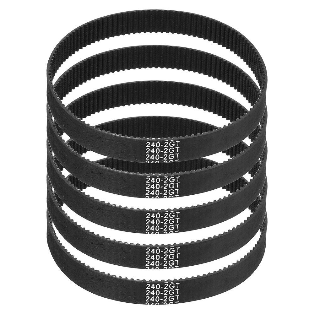 240mm GT-2 Timing Belt, 5pcs 9mm Width 2mm Pitch 3D Printing Closed Loop, Black