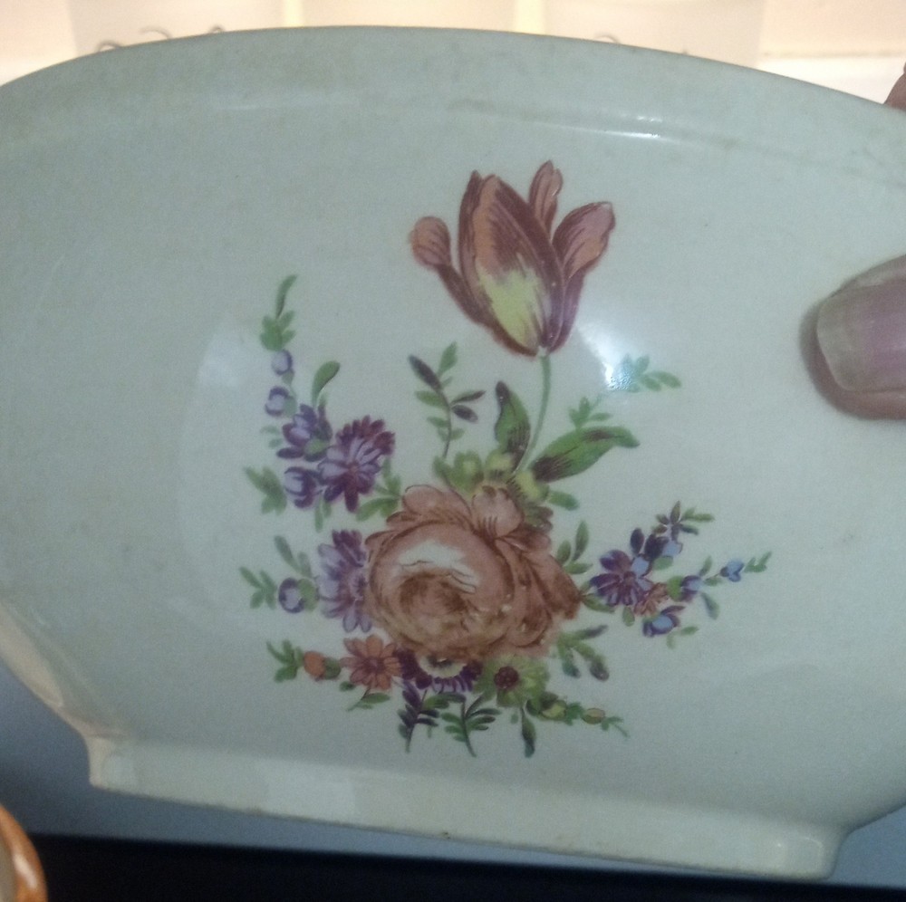 Priscilla Ovenware Floral Pattern Ceramic Round Glossy Bowl Cream Multicolor