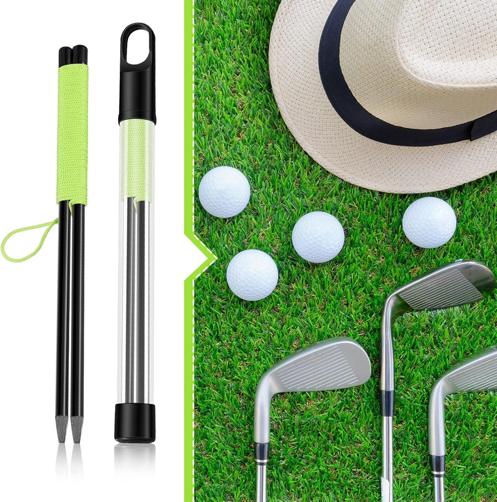 2 Pieces Golf Alignment String Line Putting Aid with Pegs Training String Gui...