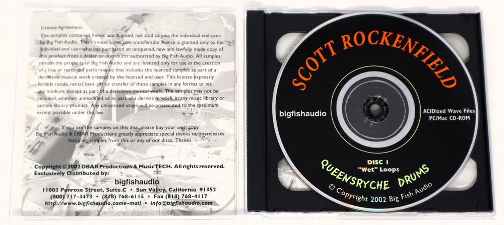 Big Fish Audio Queensryche Drums Sample Library/Sound Library/Sampling Double CD