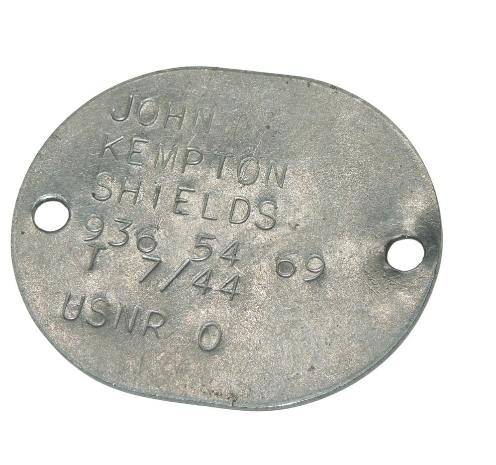 Original WWII US Navy 1944 Dog Tag Commander Service Force 7th Fleet CA12