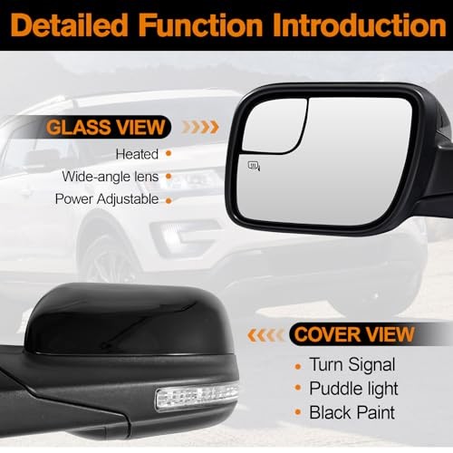 Driver Side Mirror Compatible with with Left Driver Side 7Pins 2016-2019