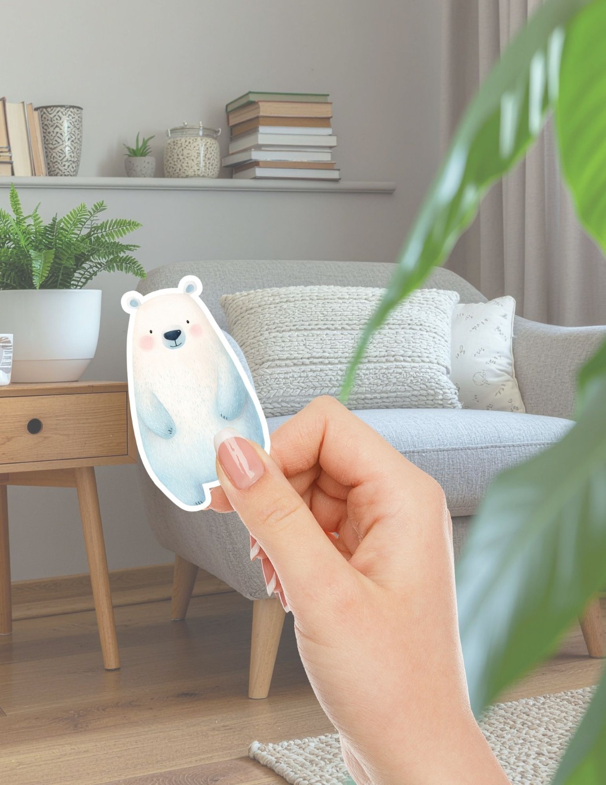 Cute White Bear Vinyl Stickers Set Scrapbooking Laptop Waterbottle