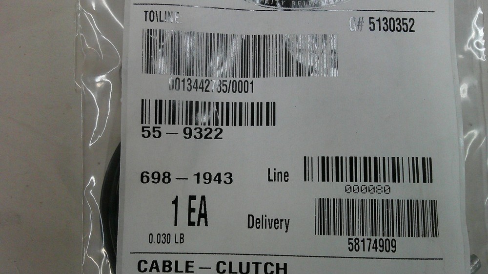 Toro 55-9322 Clutch Cable
