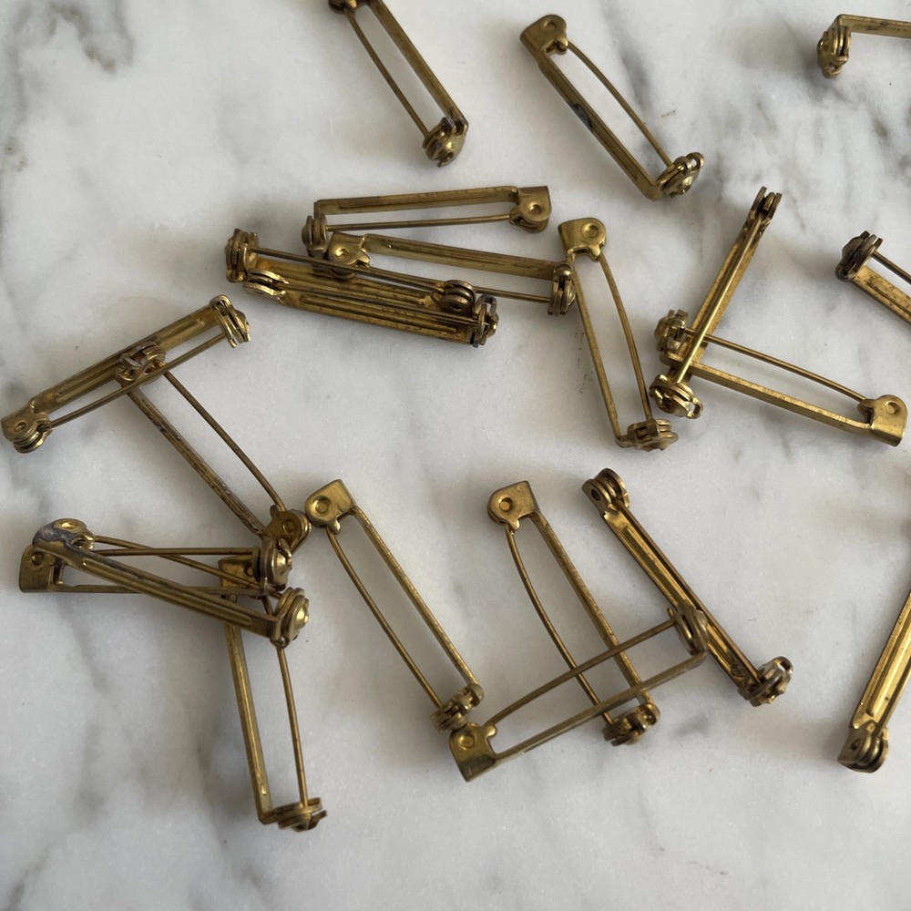 36 Vintage Brass Pin Assemblies 26mm
