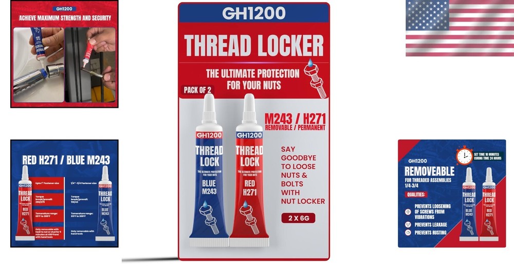 Reliable Threadlocker 6g x 2 Pack - Ultimate Solution for Nuts, Bolts, & Metals