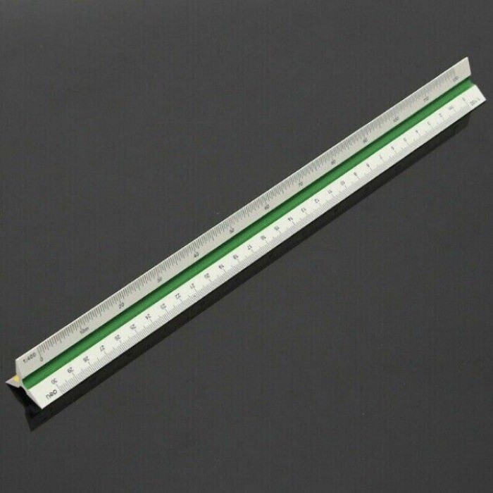 30cm/12" Solid Plastic Metric Triangular Scale Ruler Architect Engineers 1PC