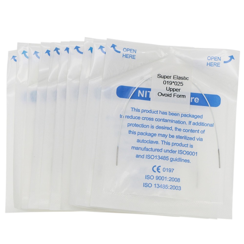 10Pcs Dental Orthodontic Arch Wires Super Elastic White Rectangular Ovoid Form