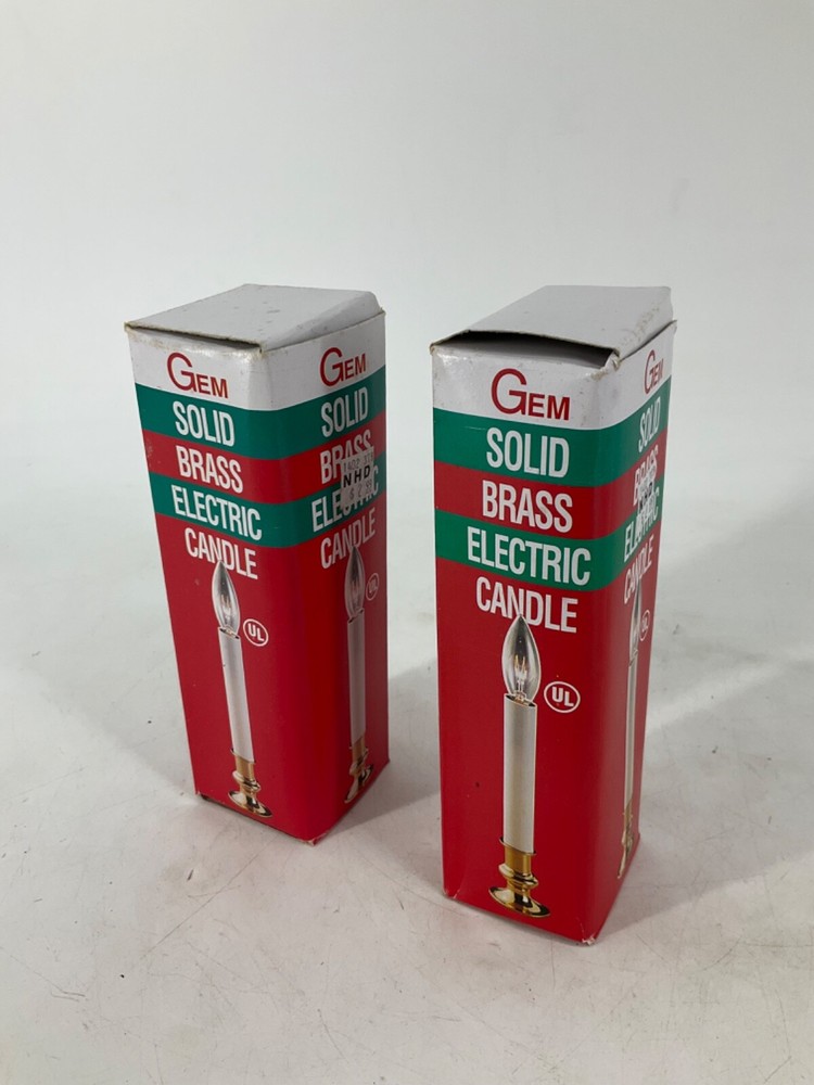 Gem Solid Brass Electric 9" Candle #0140 *2 Pack*