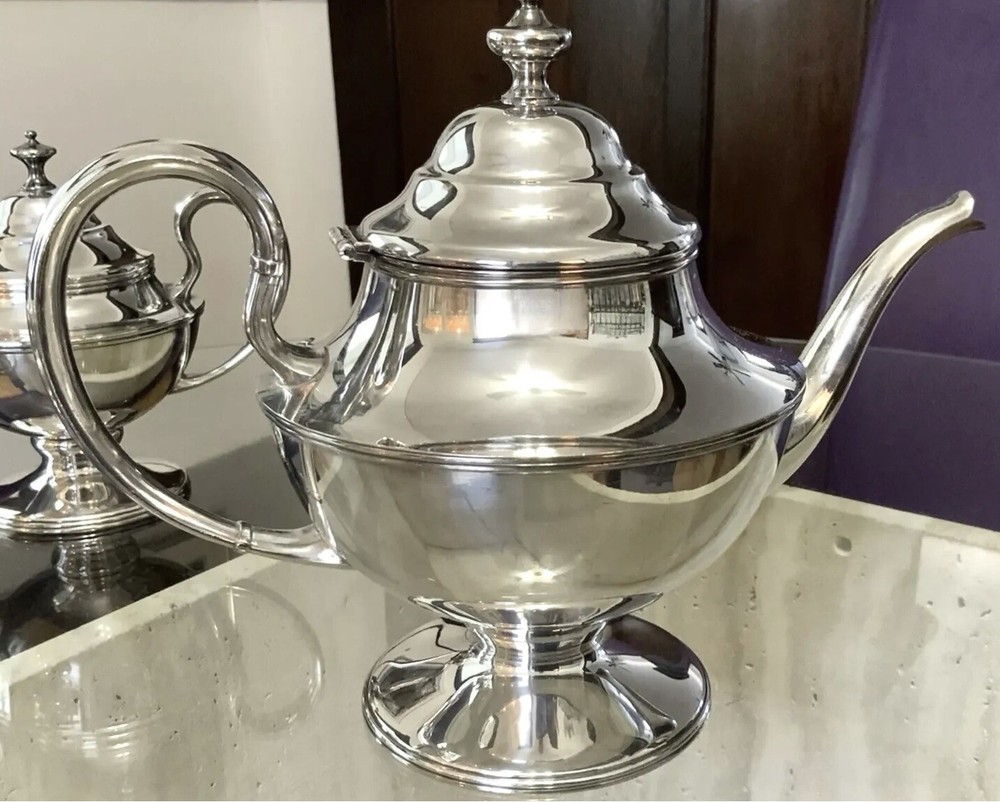 Sheffield Vintage Silver Plate 1930 Art Deco 4-Pc Piece Tea Set