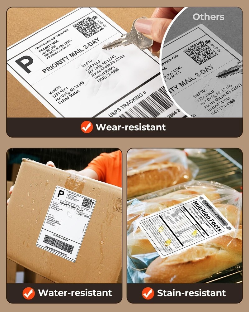 220 Count Direct Thermal Labels - 4x6 Adhesive Shipping Solution for E-commerce